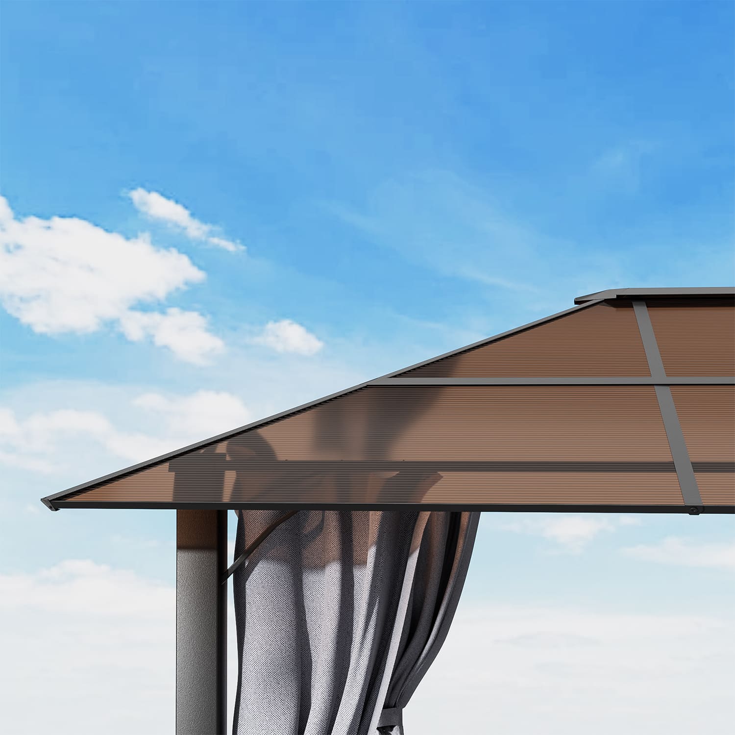 Yardwell Alu Gartenpavillon mit Hardtop 3x3 m/3x4 m