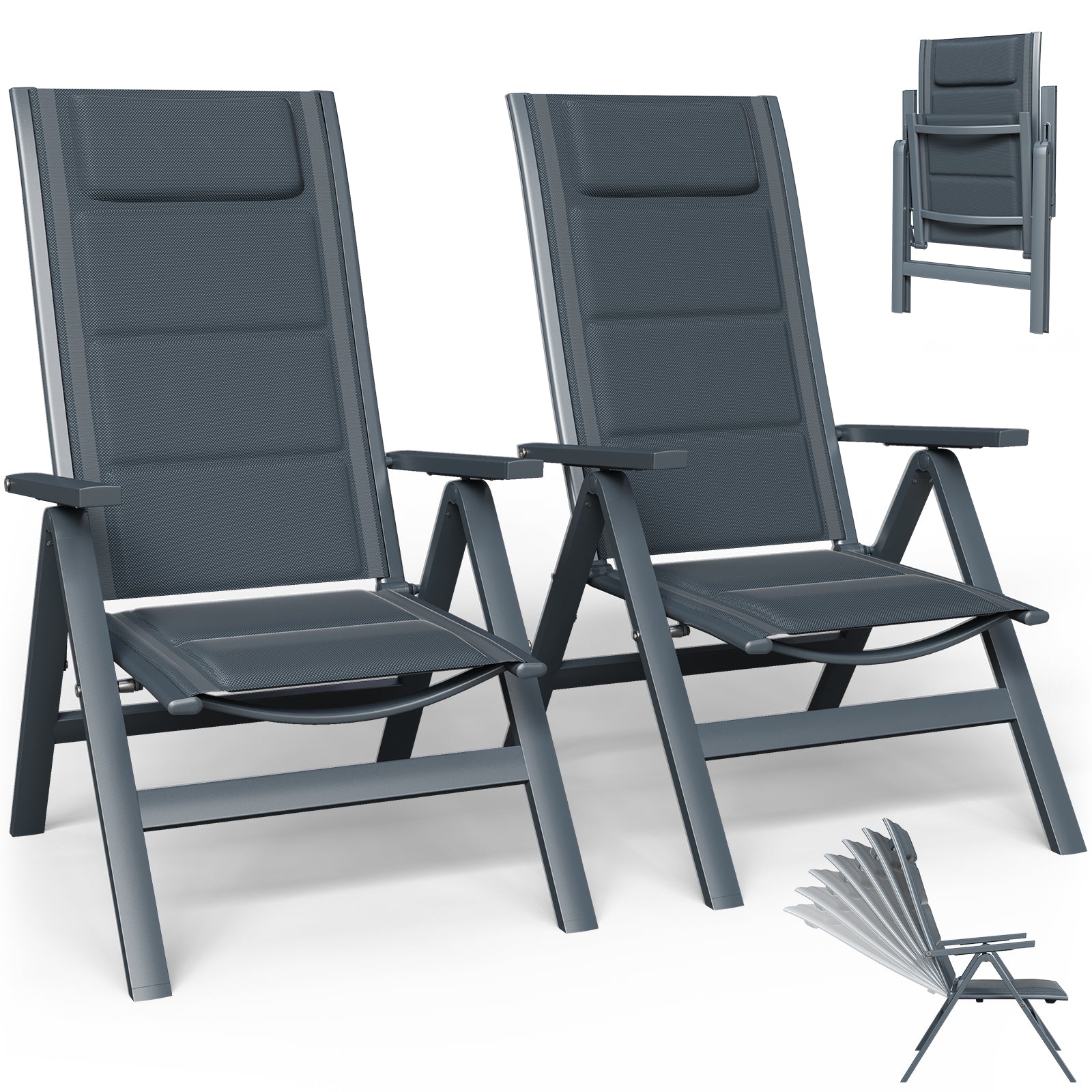 Liegestuhl mit 7-fach verstellbarer Rückenlehne