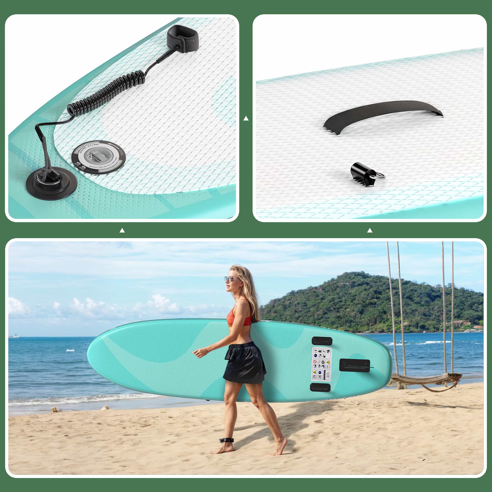 Yardwell Aufblasbares Stand Up Paddle Board Mit Kajaksitz und verstellbarem Schlagbrett, Bis 160kg