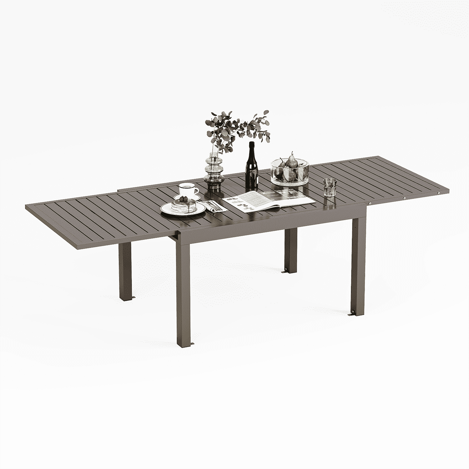 Gartentisch Ausziehbar Wetterfest aus Aluminium