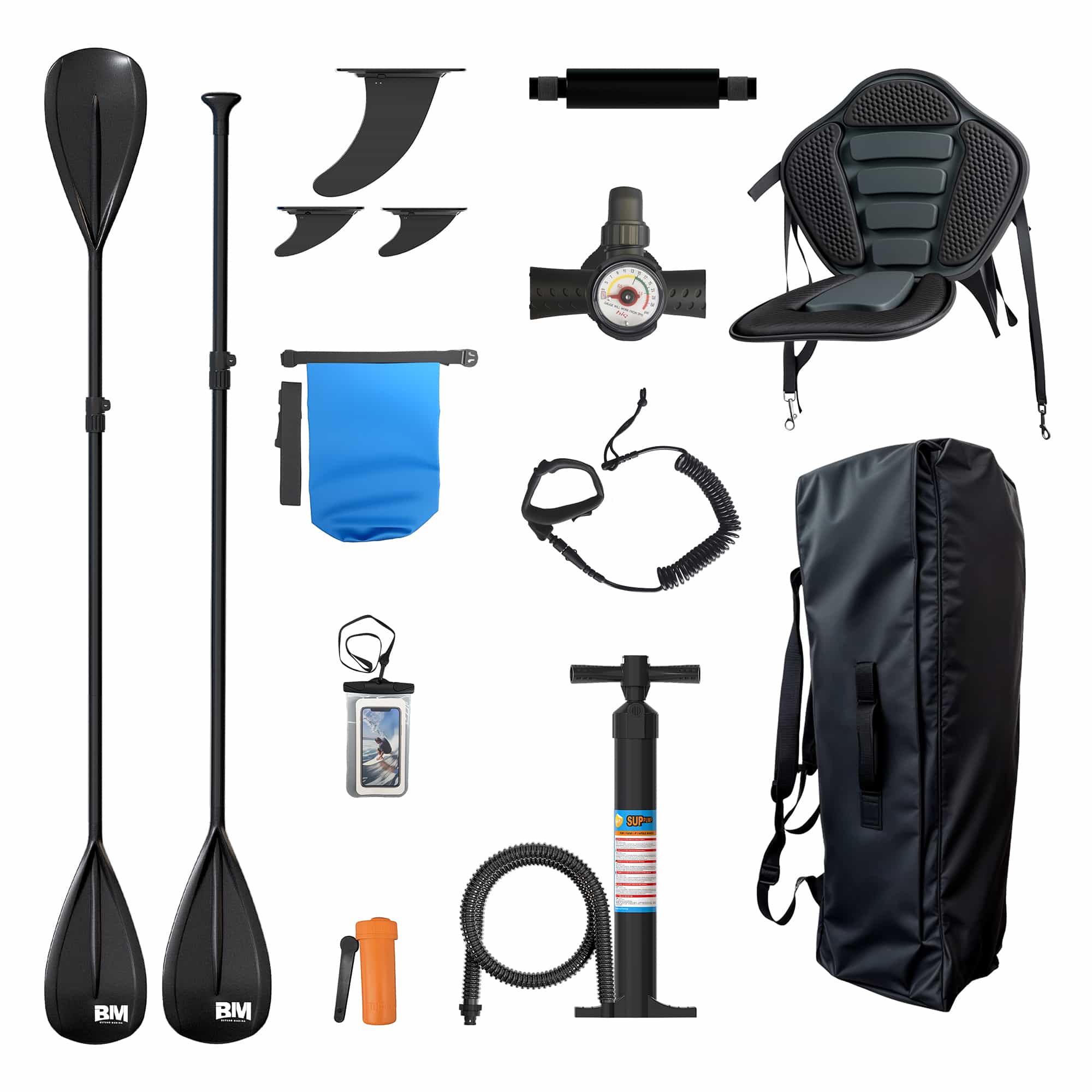 Yardwell Aufblasbares Stand Up Paddle Board Mit Kajaksitz und verstellbarem Schlagbrett, Bis 160kg
