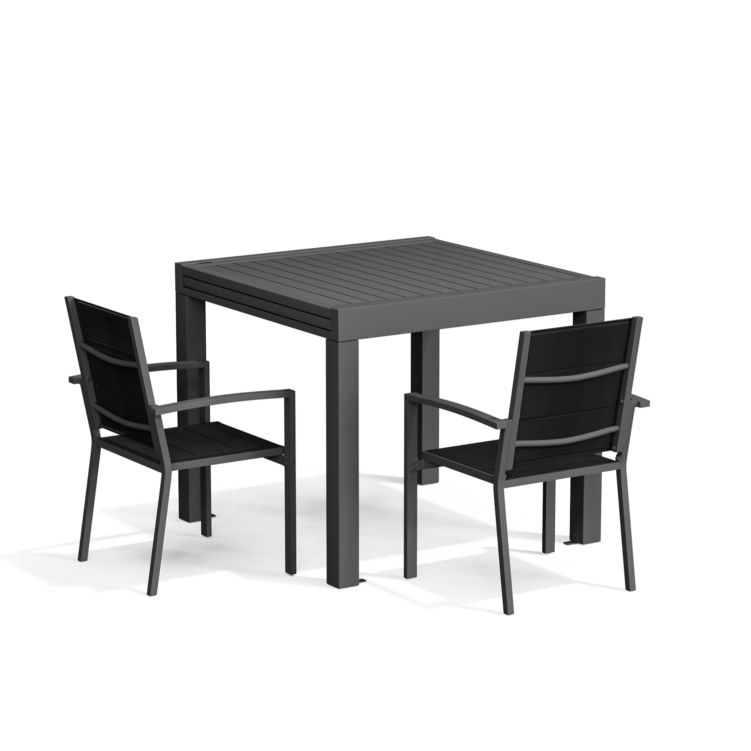 Yardwell 2-4 Sitzer Gartentisch ausziehbar Set aus Aluminium 80-160 x 80cm