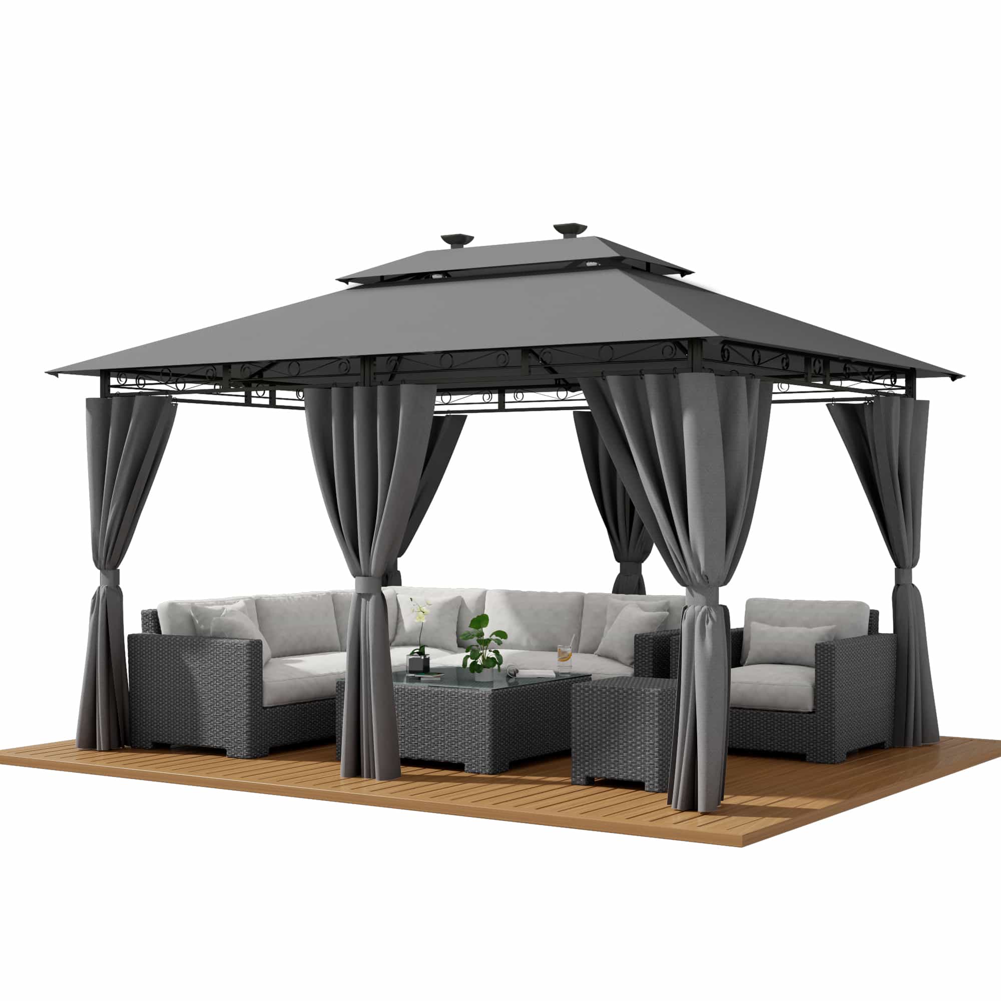 Gartenpavillon mit LED-Beleuchtung