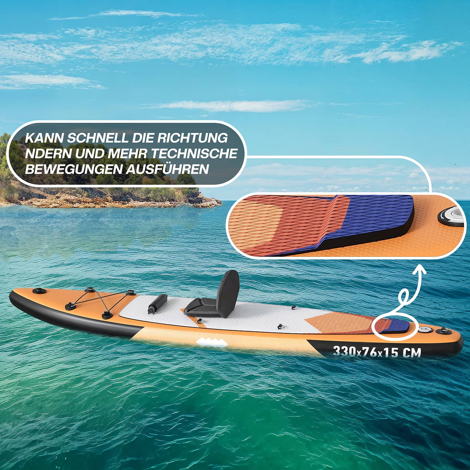 Yardwell SUP Aufblasbares Stand Up Paddle Board 11'