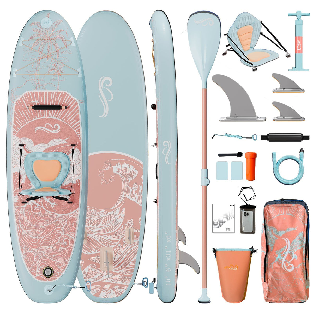 Yardwell Allround SUP Board 320cm | Aufblasbar & Stabil | Für Anfänger & Fortgeschrittene - Yardwell