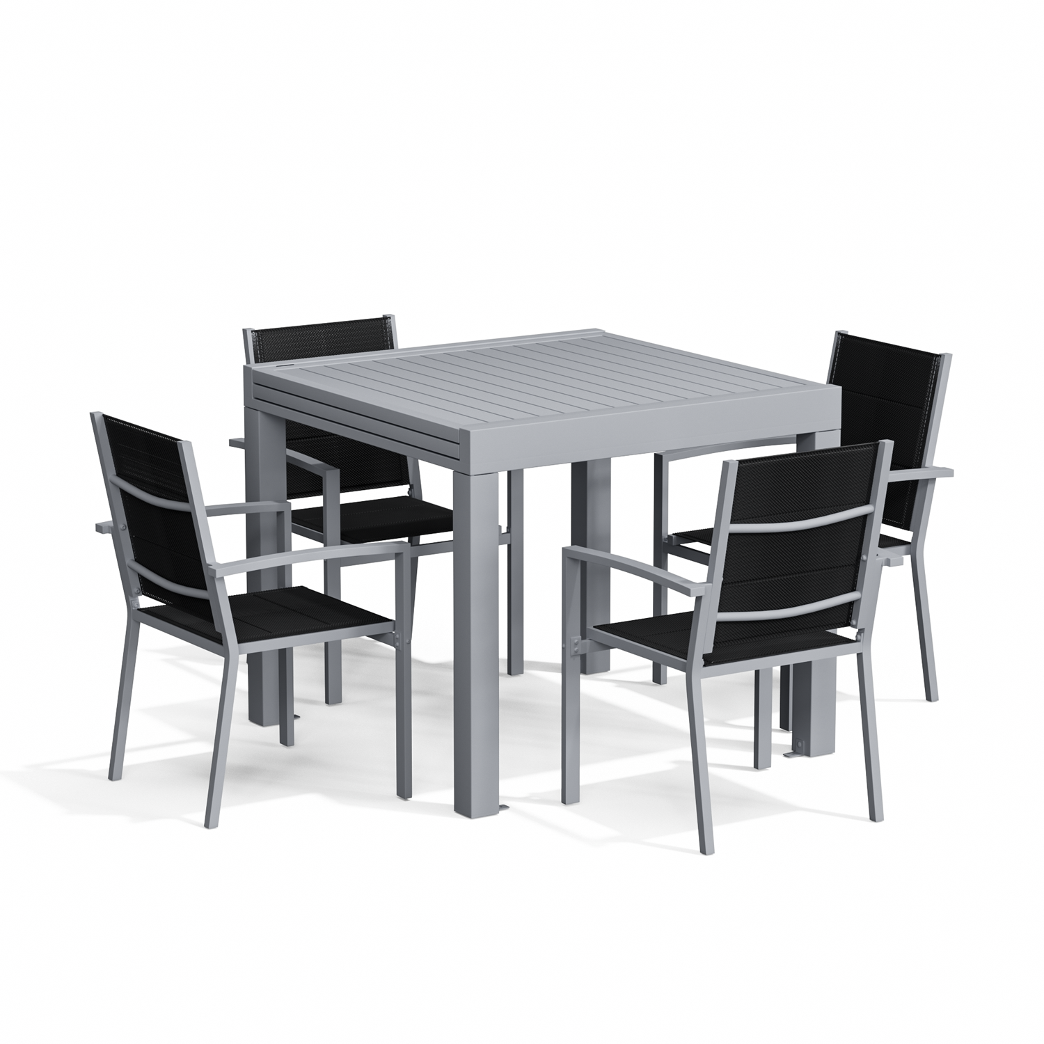 Yardwell 2-4 Sitzer Gartentisch ausziehbar Set aus Aluminium 80-160 x 80cm