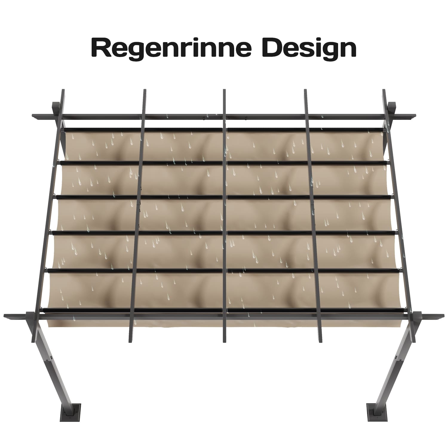 Pergola Gartenpavillon Wasserdicht mit Verstellbares und PA-Beschichtung Dach