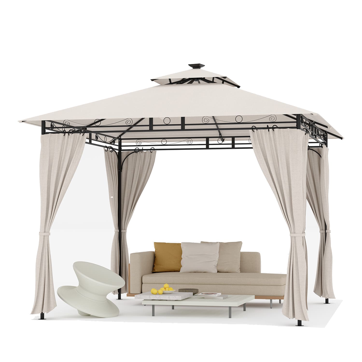 Gartenpavillon mit LED-Beleuchtung