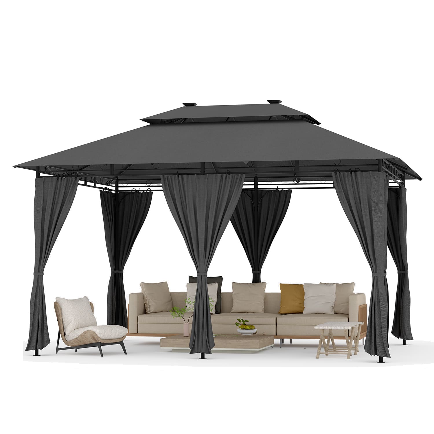 Gartenpavillon mit LED-Beleuchtung