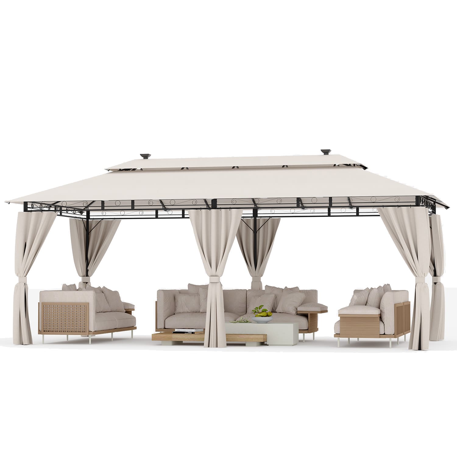 Gartenpavillon mit LED-Beleuchtung