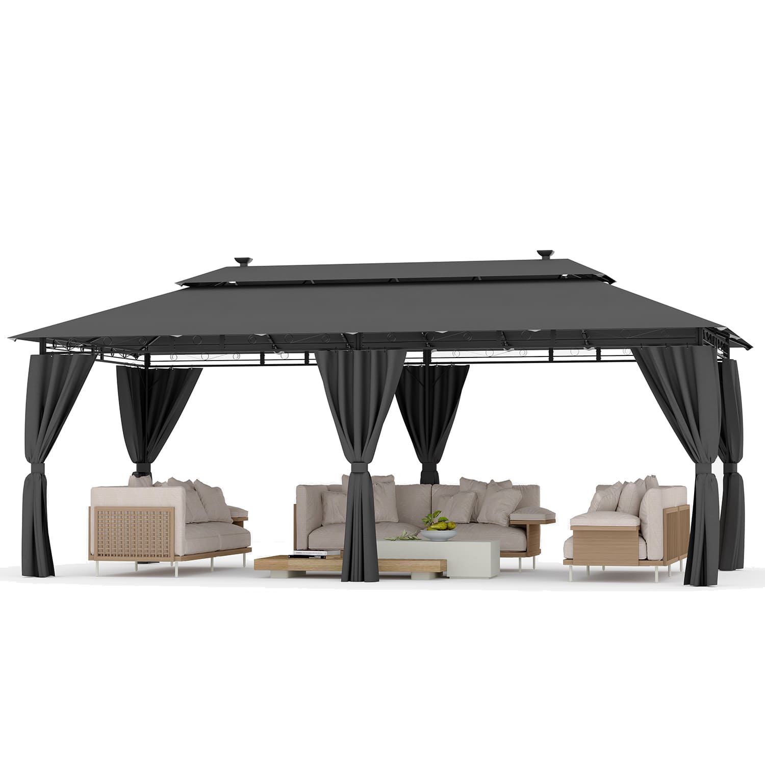 Gartenpavillon mit LED-Beleuchtung