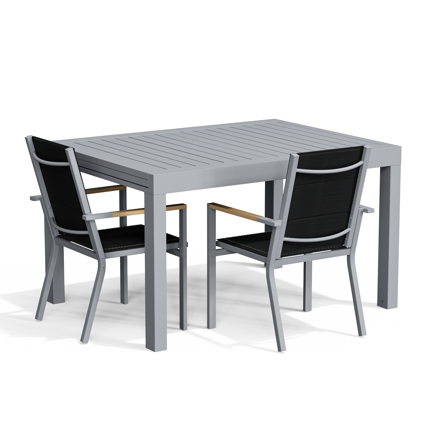 Yardwell 2-4 Sitzer Gartentisch ausziehbar Set aus Aluminium 130-260x80cm