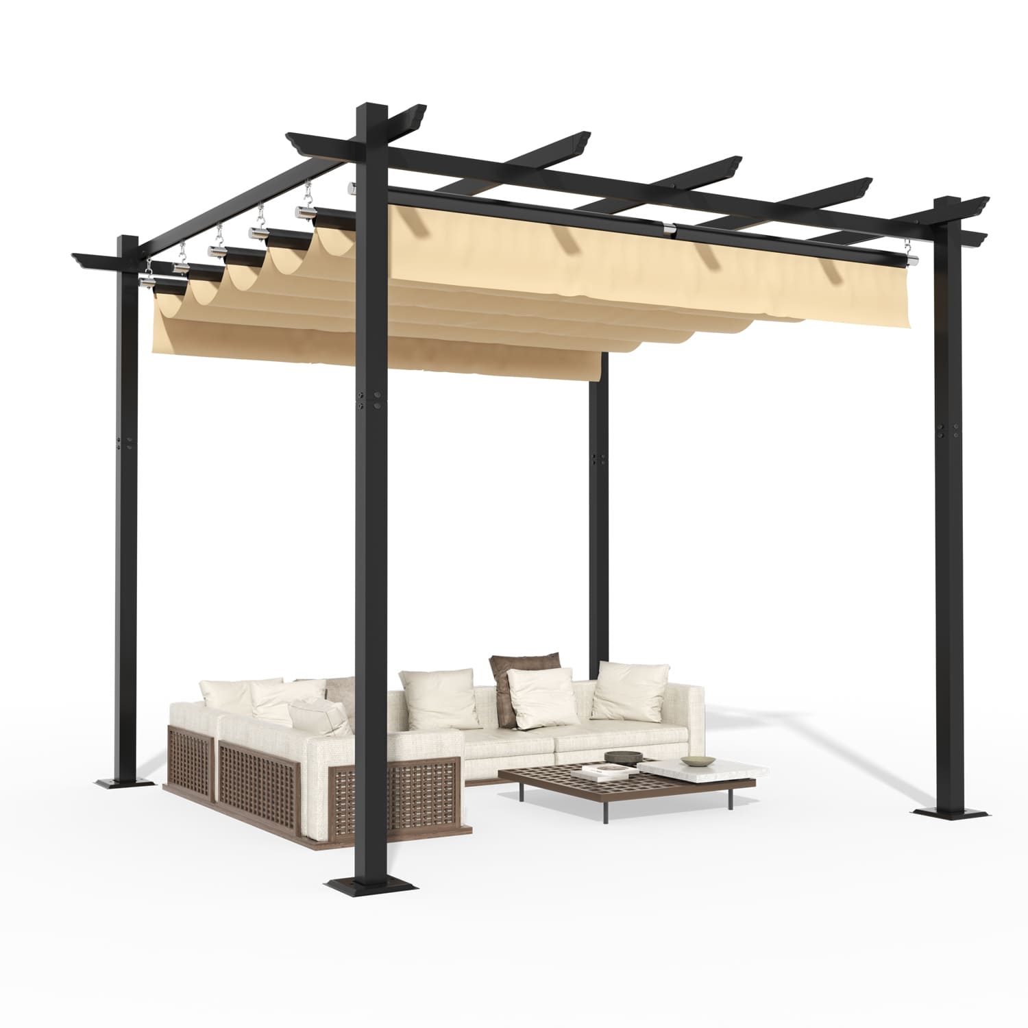 Pergola Gartenpavillon Wasserdicht mit verstellbarem Dach