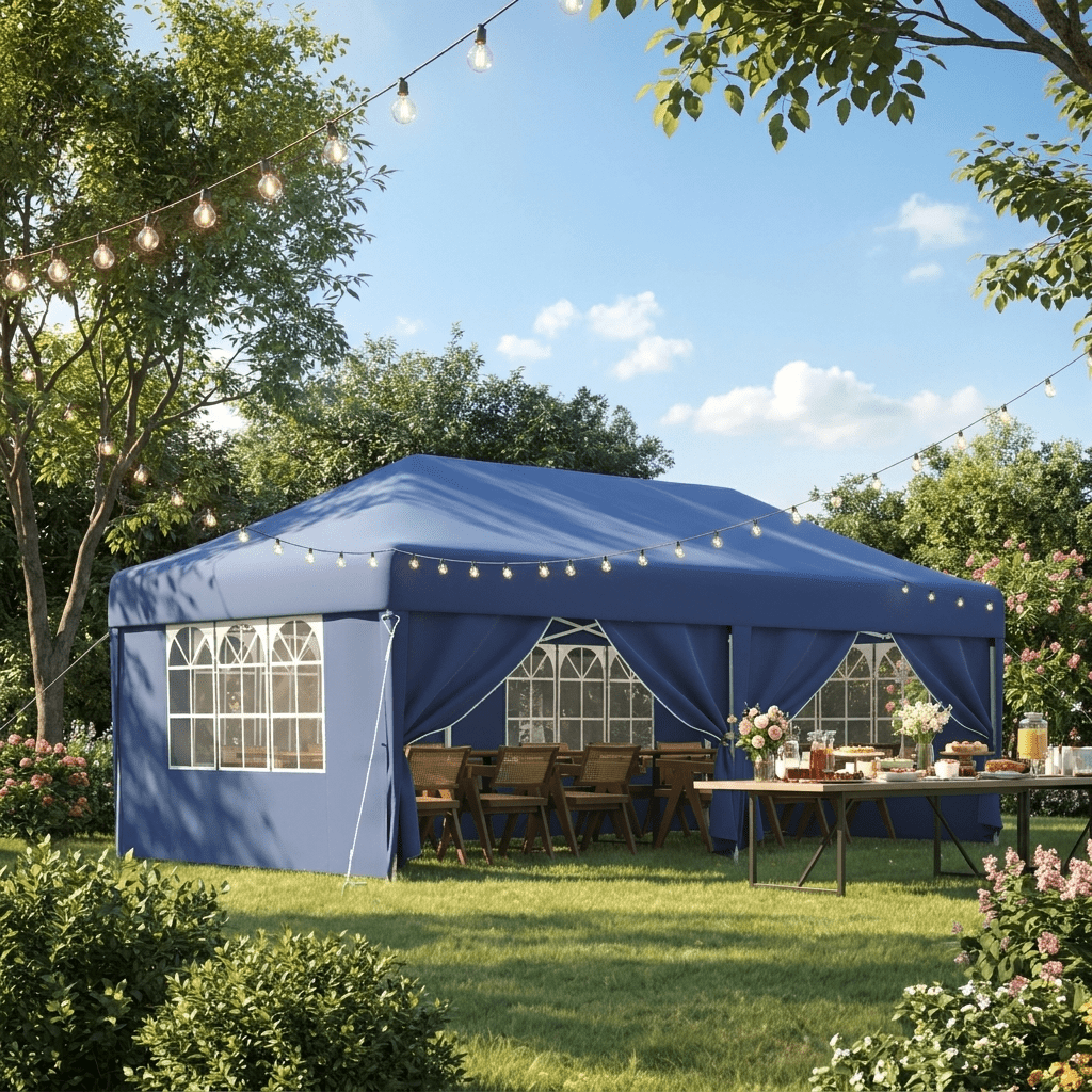Faltpavillon Einhand-Hubsystem – Aufbau in Sekunden, Höhenverstellbar, Wasserdicht