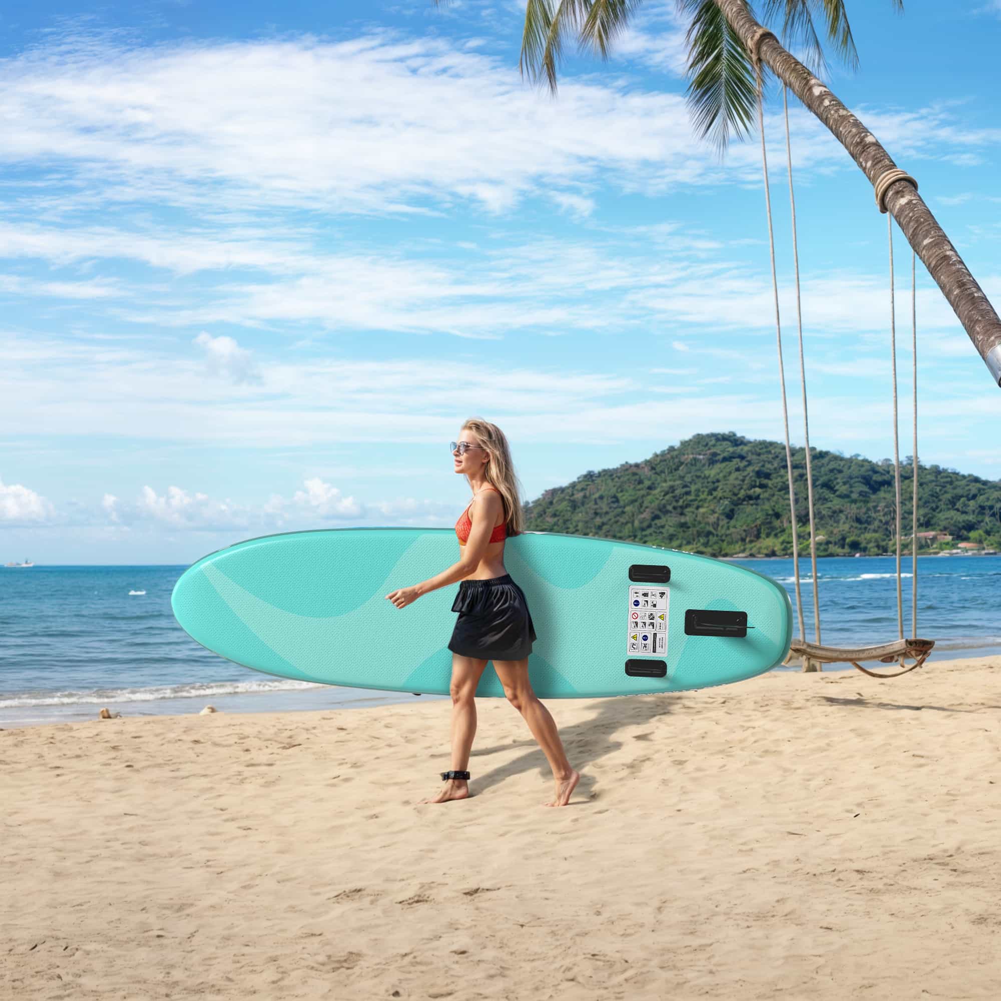 Yardwell Aufblasbares Stand Up Paddle Board Mit Kajaksitz und verstellbarem Schlagbrett, Bis 160kg