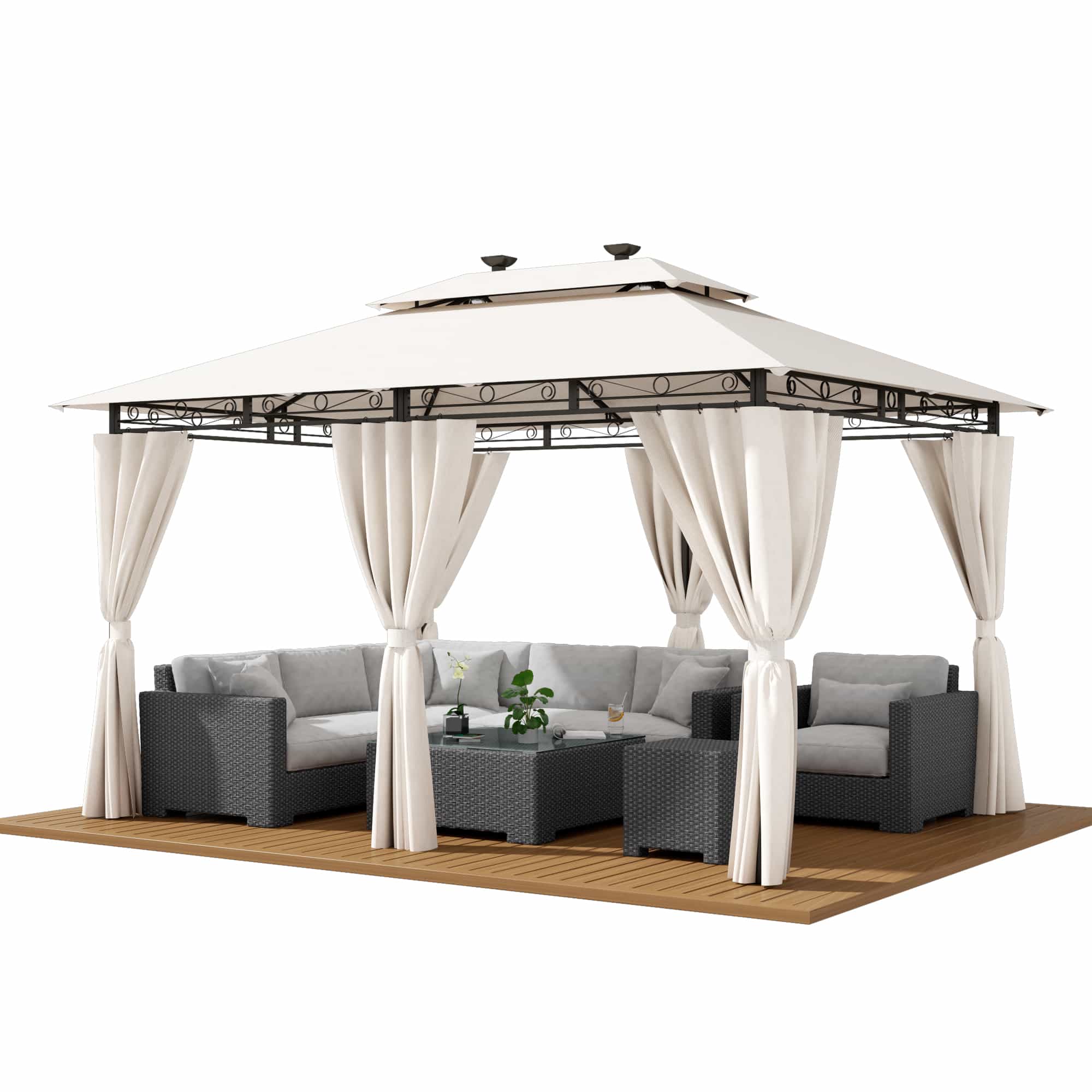 Gartenpavillon mit LED-Beleuchtung