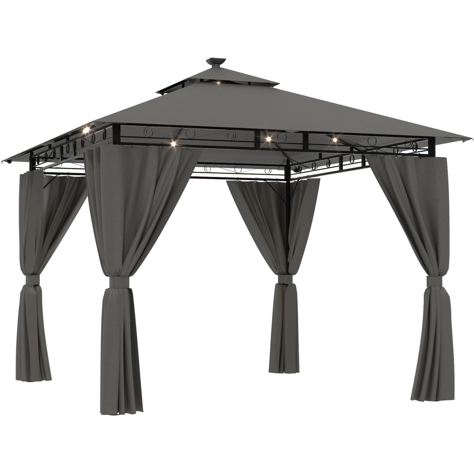 Gartenpavillon 3x3 / 3x4/3x6 mit Solar-Lichterketten