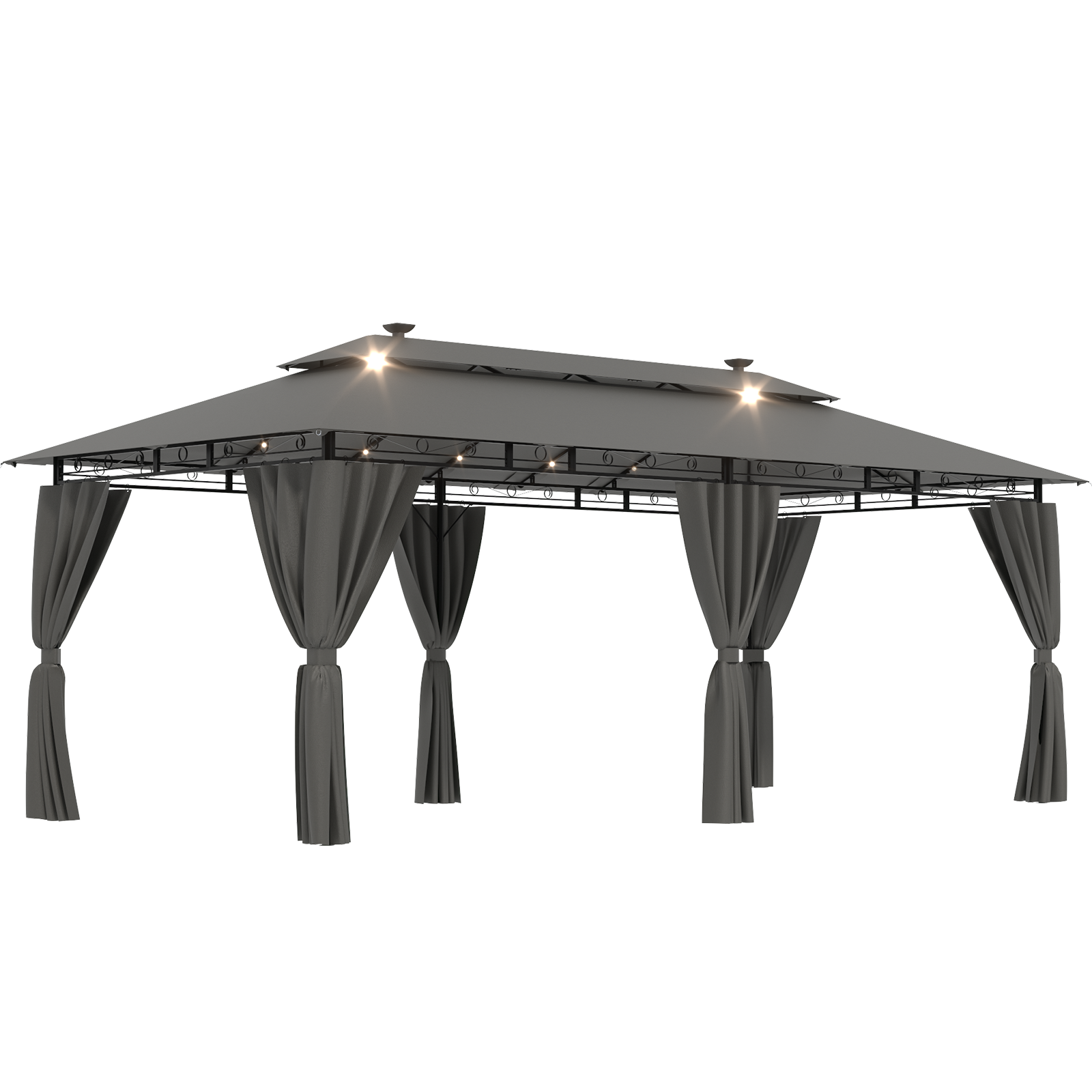 Gartenpavillon 3x3 / 3x4/3x6 mit Solar-Lichterketten