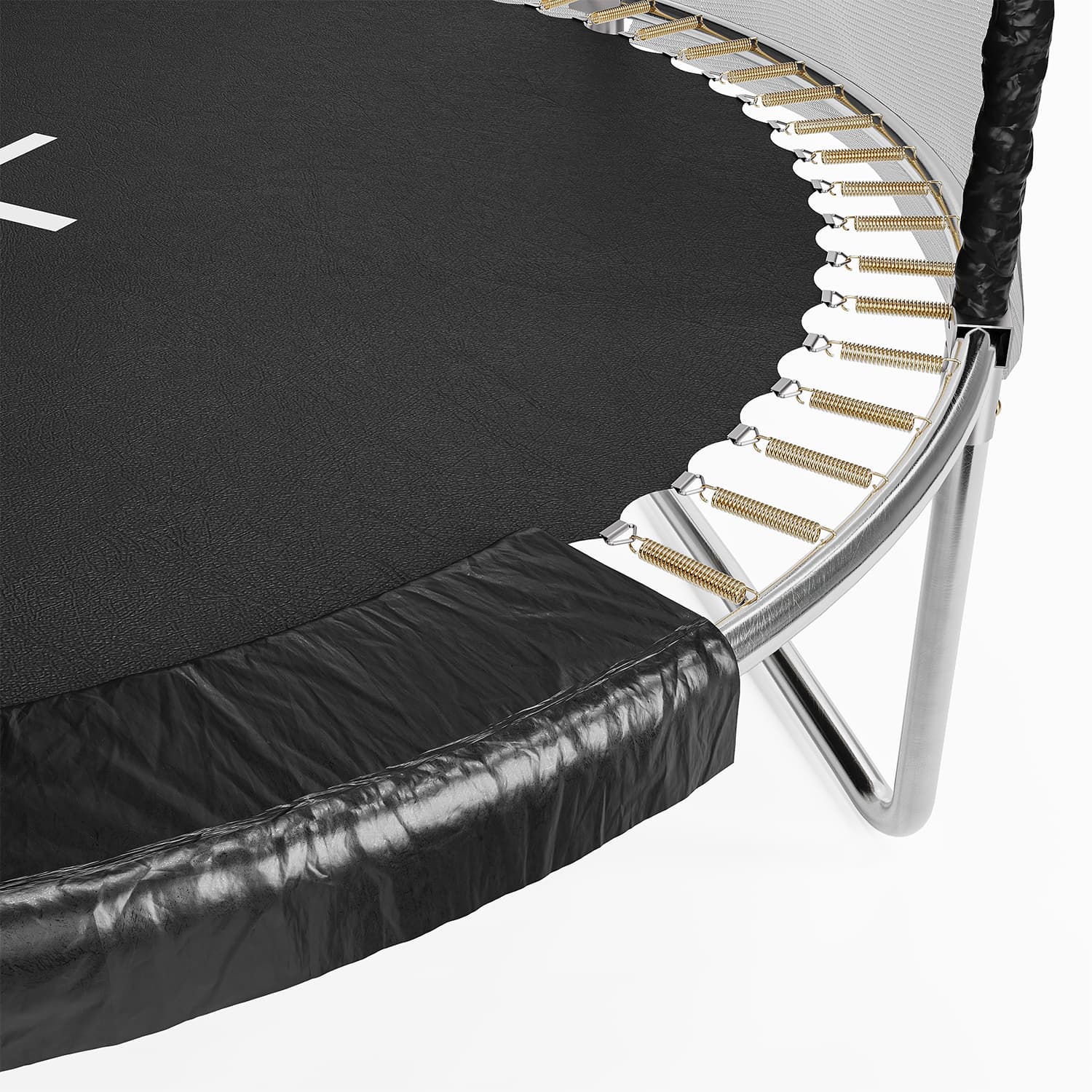 E1 Trampolin mit Sicherheitsnetz und Leiter, Ø 183-427cm, Schwarz