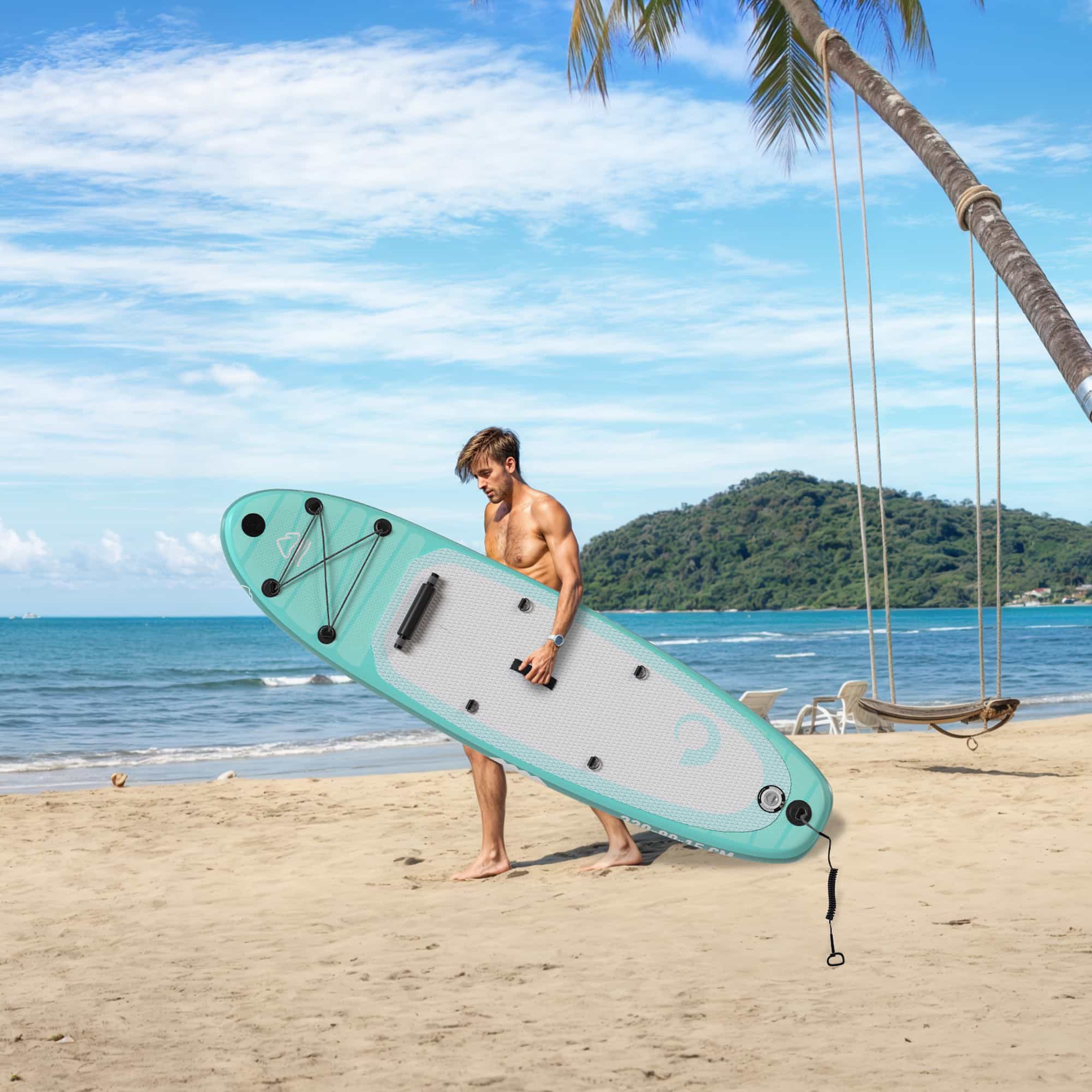 Yardwell Aufblasbares Stand Up Paddle Board Mit Kajaksitz und verstellbarem Schlagbrett, Bis 160kg