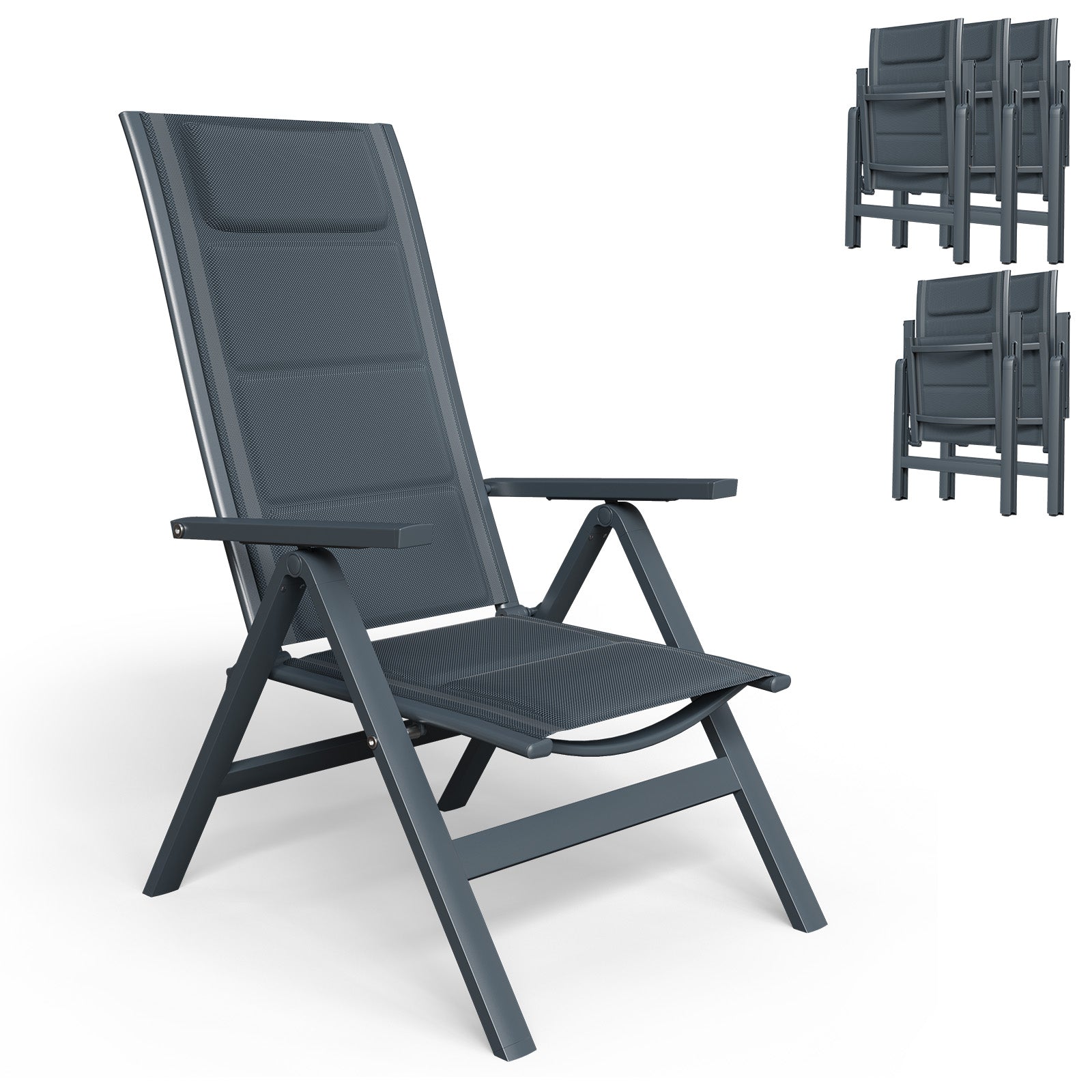 Liegestuhl mit 7-fach verstellbarer Rückenlehne