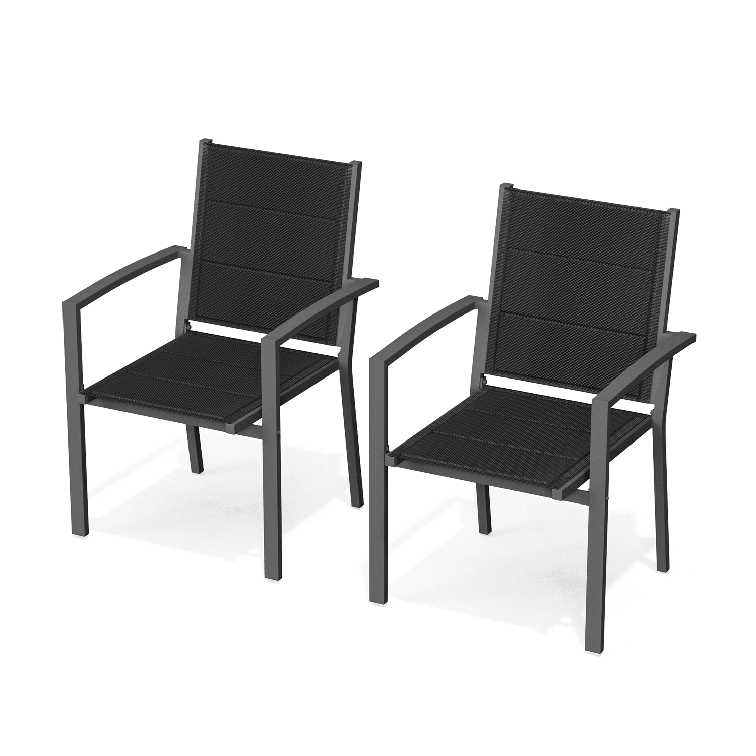 Gartenstühle Stapelbar Modern us Aluminium 2er Set Günstig (Aluminium - Griff oder Holzmaserungs - Griff) - Yardwell