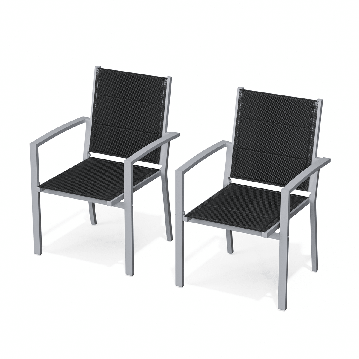 Gartenstühle Stapelbar Modern us Aluminium 2er Set Günstig (Aluminium - Griff oder Holzmaserungs - Griff) - Yardwell