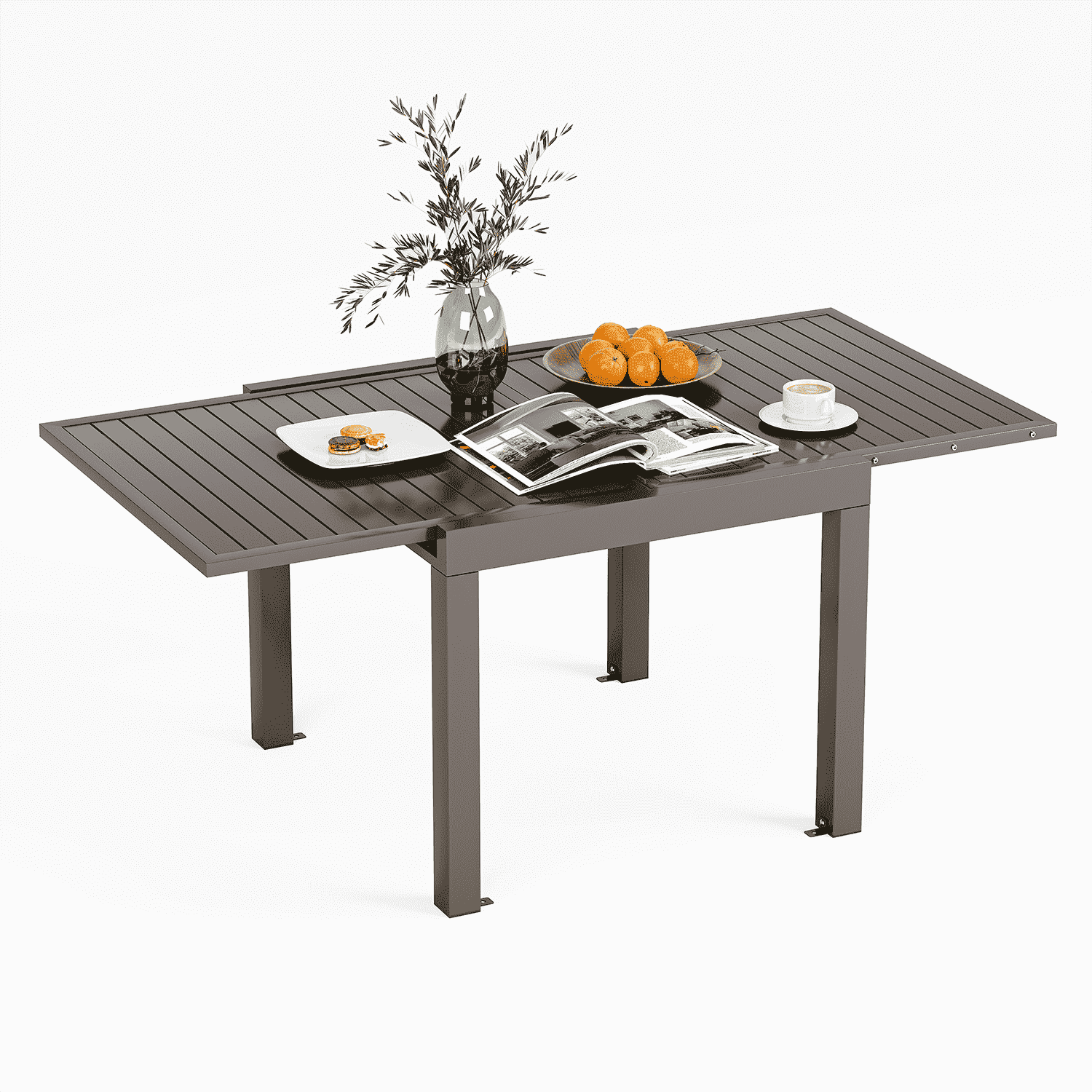 Gartentisch Ausziehbar Wetterfest aus Aluminium