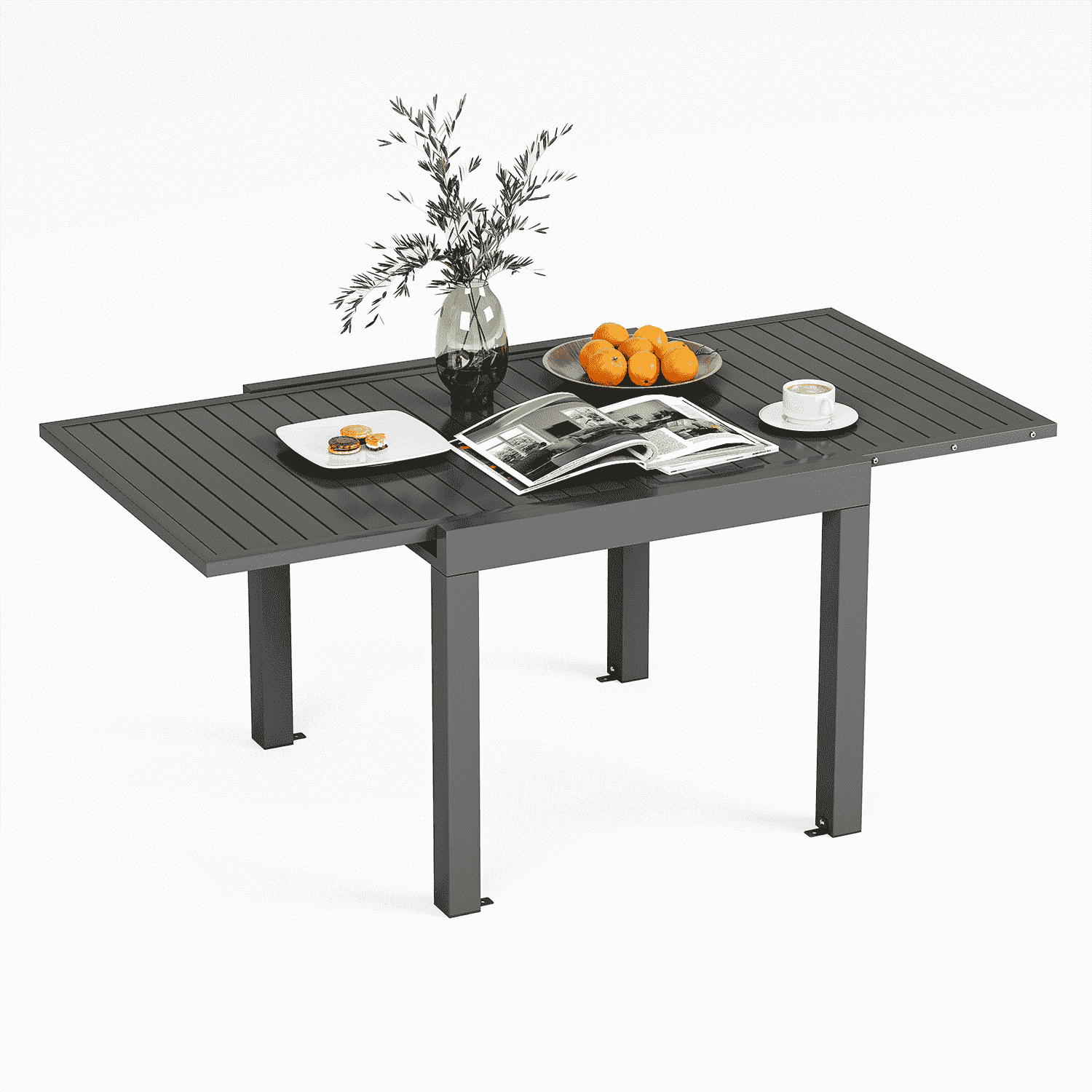 Gartentisch Ausziehbar Wetterfest aus Aluminium