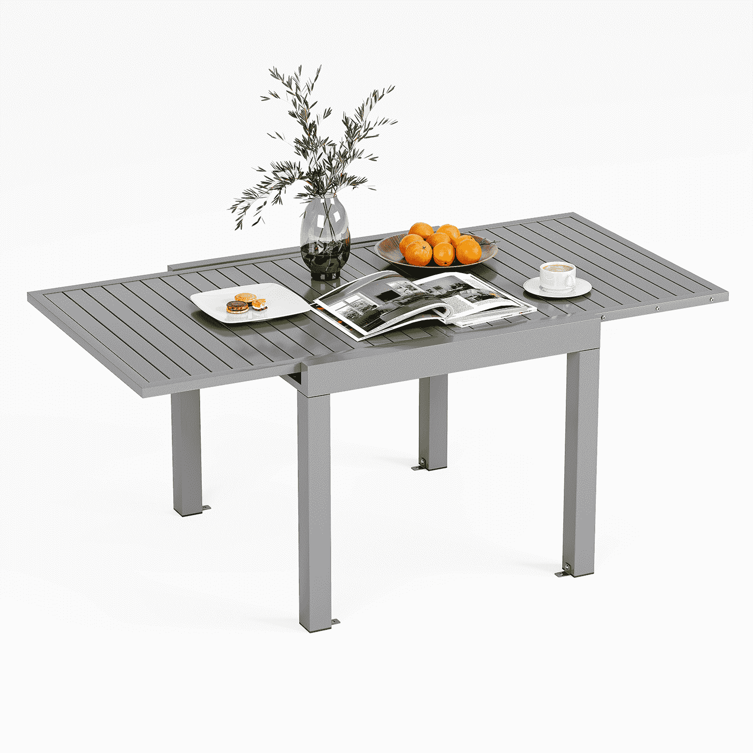 Gartentisch Ausziehbar Wetterfest aus Aluminium