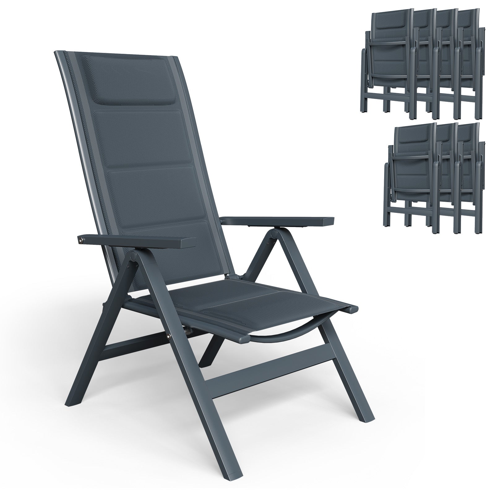 Liegestuhl mit 7-fach verstellbarer Rückenlehne