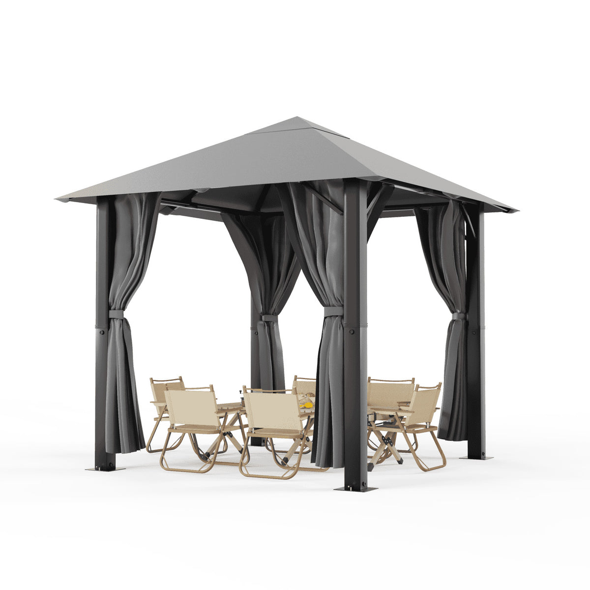 Yardwell Alu - Gartenpavillon 3x3m & 3x4m | Rostfreies Aluminiumgestell | 100% Wasserdicht & Stabil | Modernes Design - Yardwell