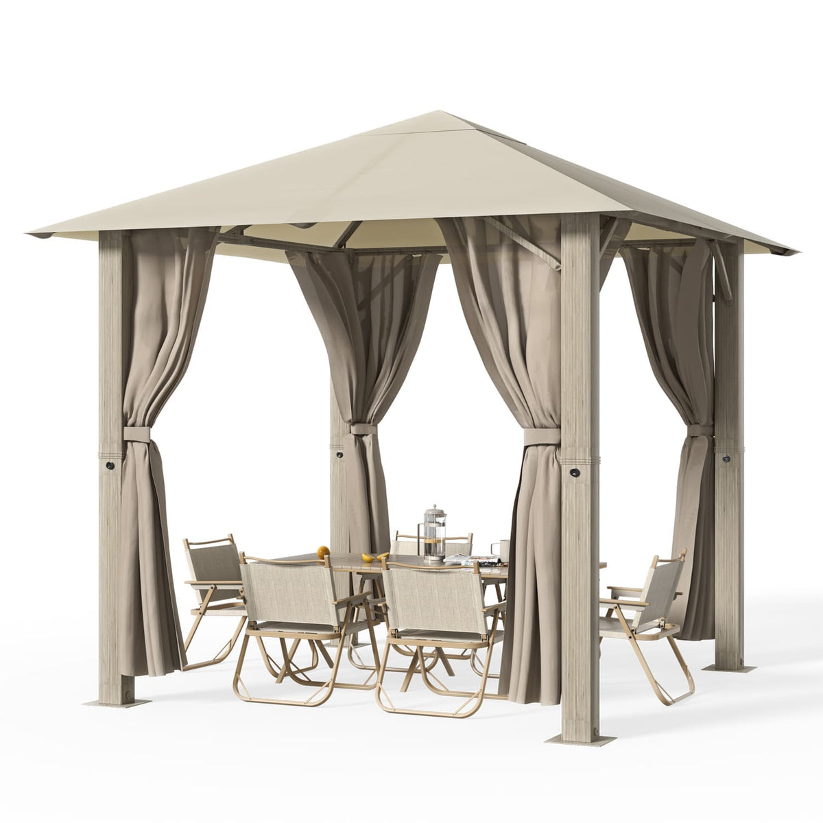 Yardwell Alu - Gartenpavillon 3x3m & 3x4m | Rostfreies Aluminiumgestell | 100% Wasserdicht & Stabil | Modernes Design - Yardwell