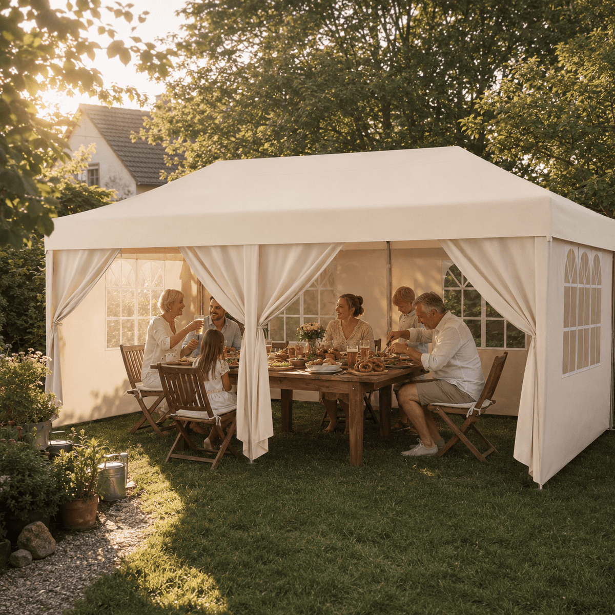 Faltpavillon Höhenverstellbar – Wasserdicht, UV - Schutz, mit Tragetasche - Yardwell