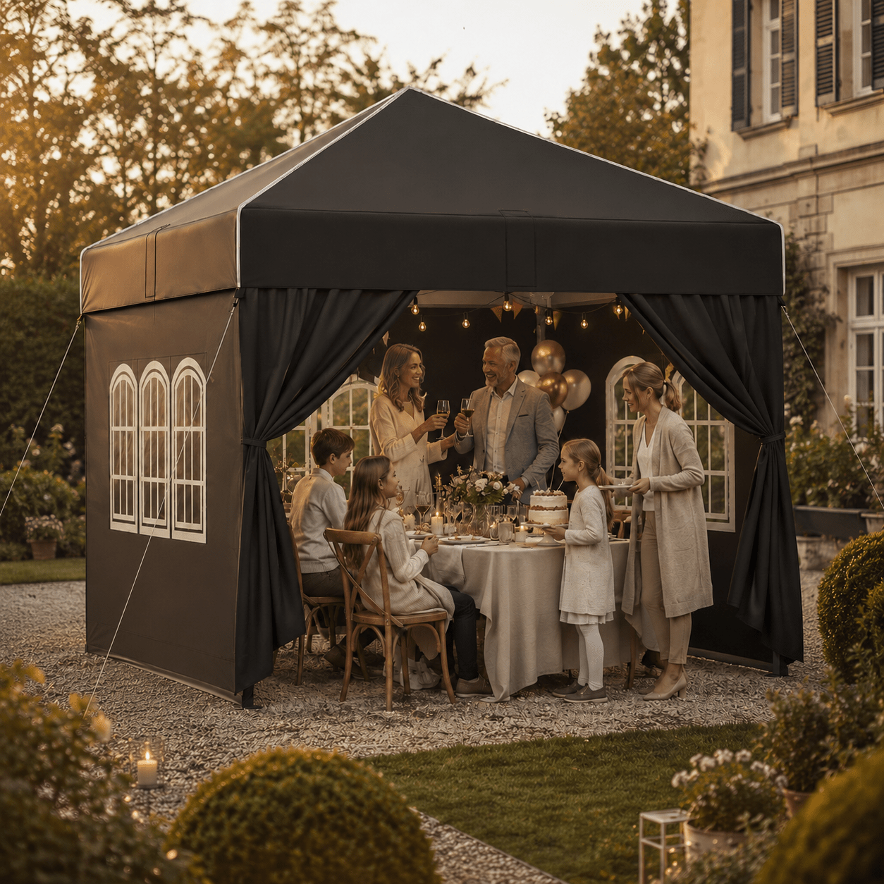 Premium Faltpavillon 3×3, 3×4,5 & 3×6 m – 3,16 m hoch