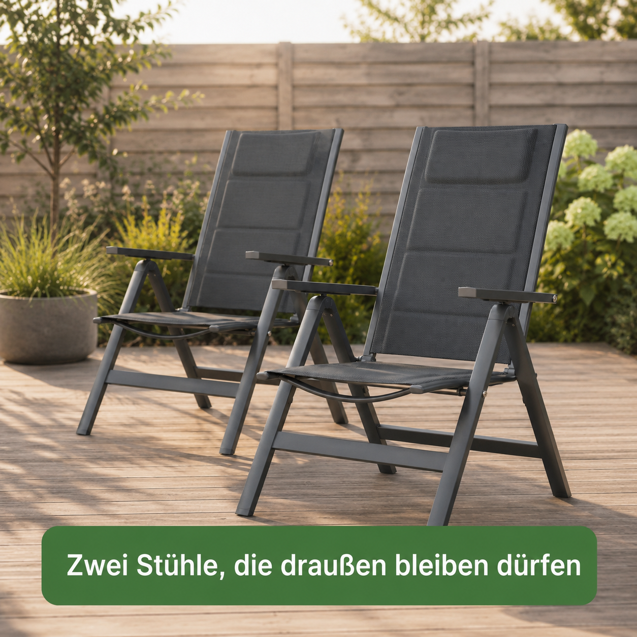 Liegestuhl 2er-Set – der draußen bleiben darf