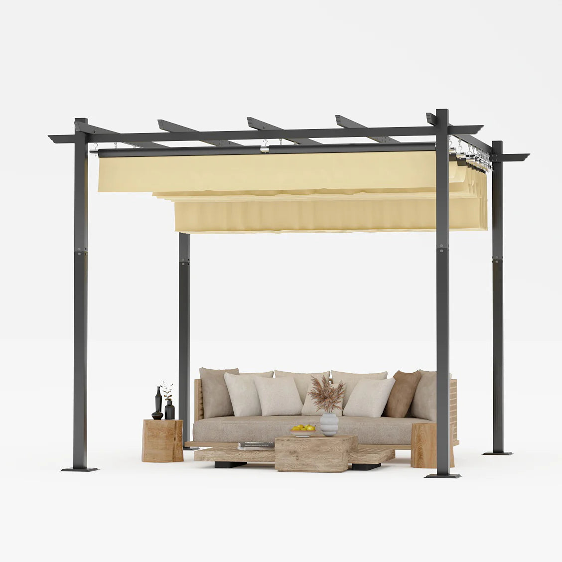 Pergola Gartenpavillon Wasserdicht mit verstellbarem Dach