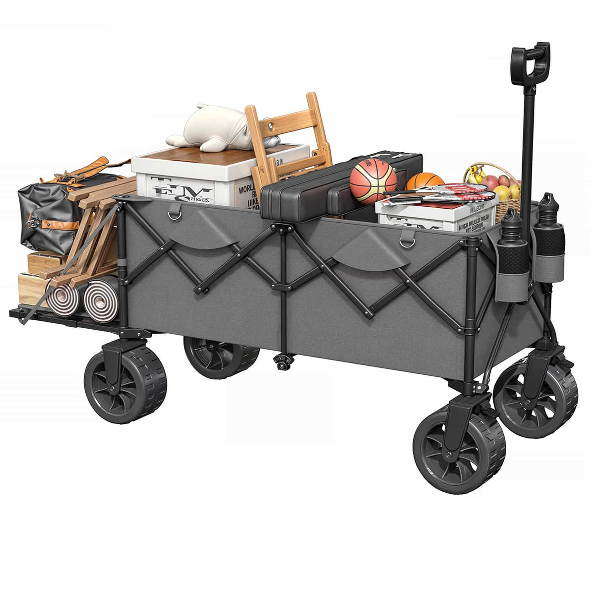 Faltbarer Bollerwagen 150KG mit einseitig aufklappbarer Seitenwand - Yardwell