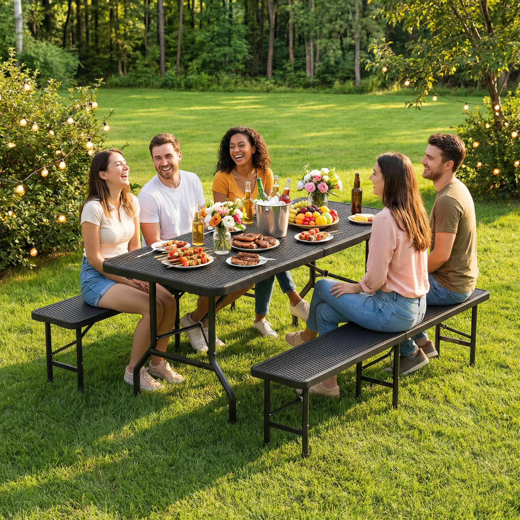 Kunststoff-Klappstuhl-Set – faltbar, leicht & vielseitig einsetzbar