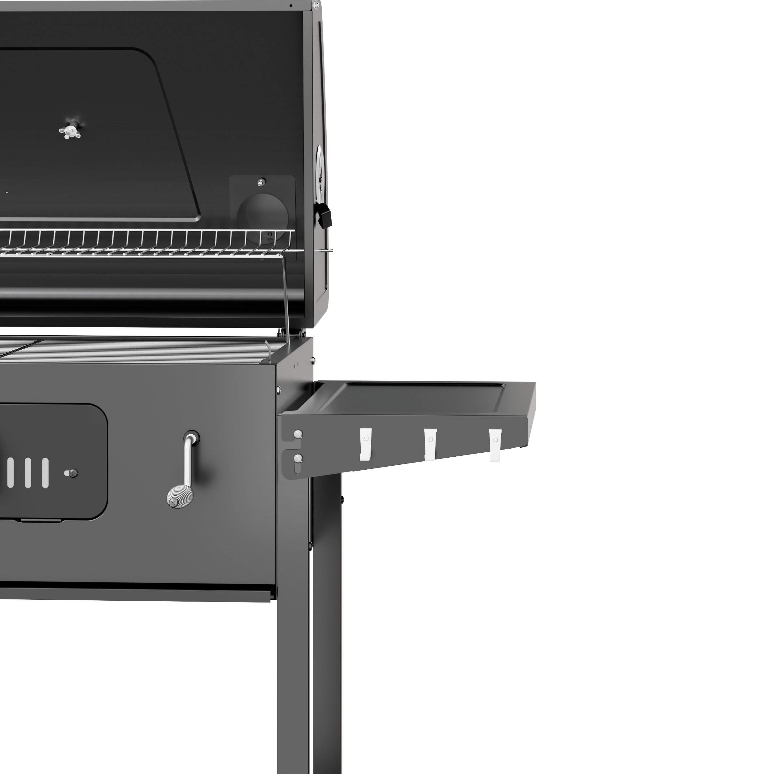Holzkohlegrill mit doppelten Seitentischen – inkl. Basiszubehör