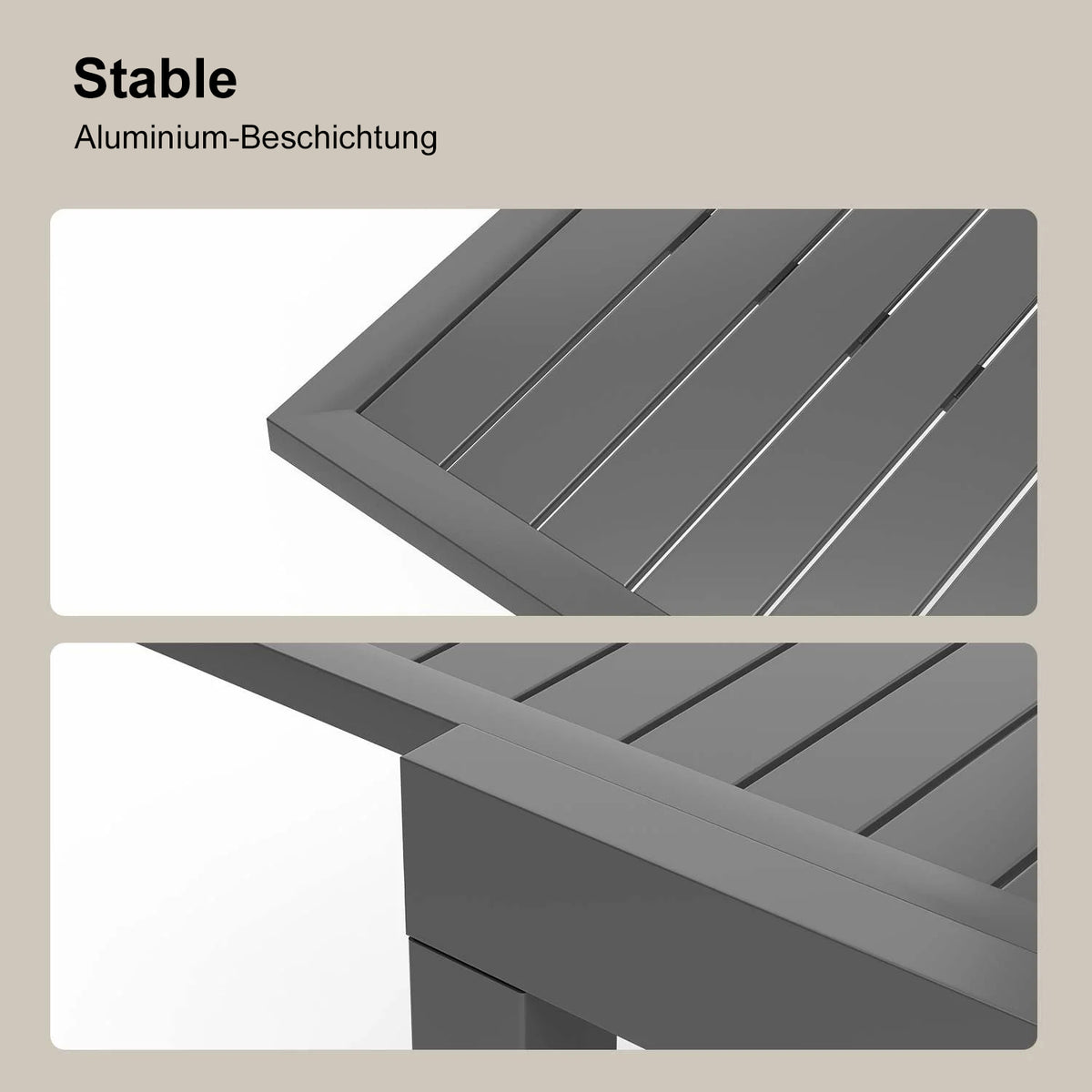 Gartentisch Ausziehbar Wetterfest aus Aluminium - Yardwell