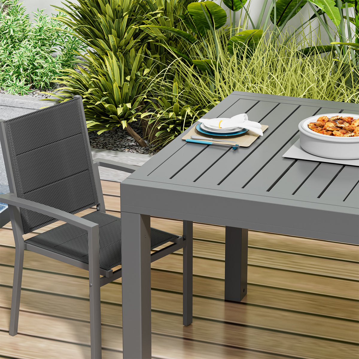 Gartentisch Ausziehbar Wetterfest aus Aluminium - Yardwell