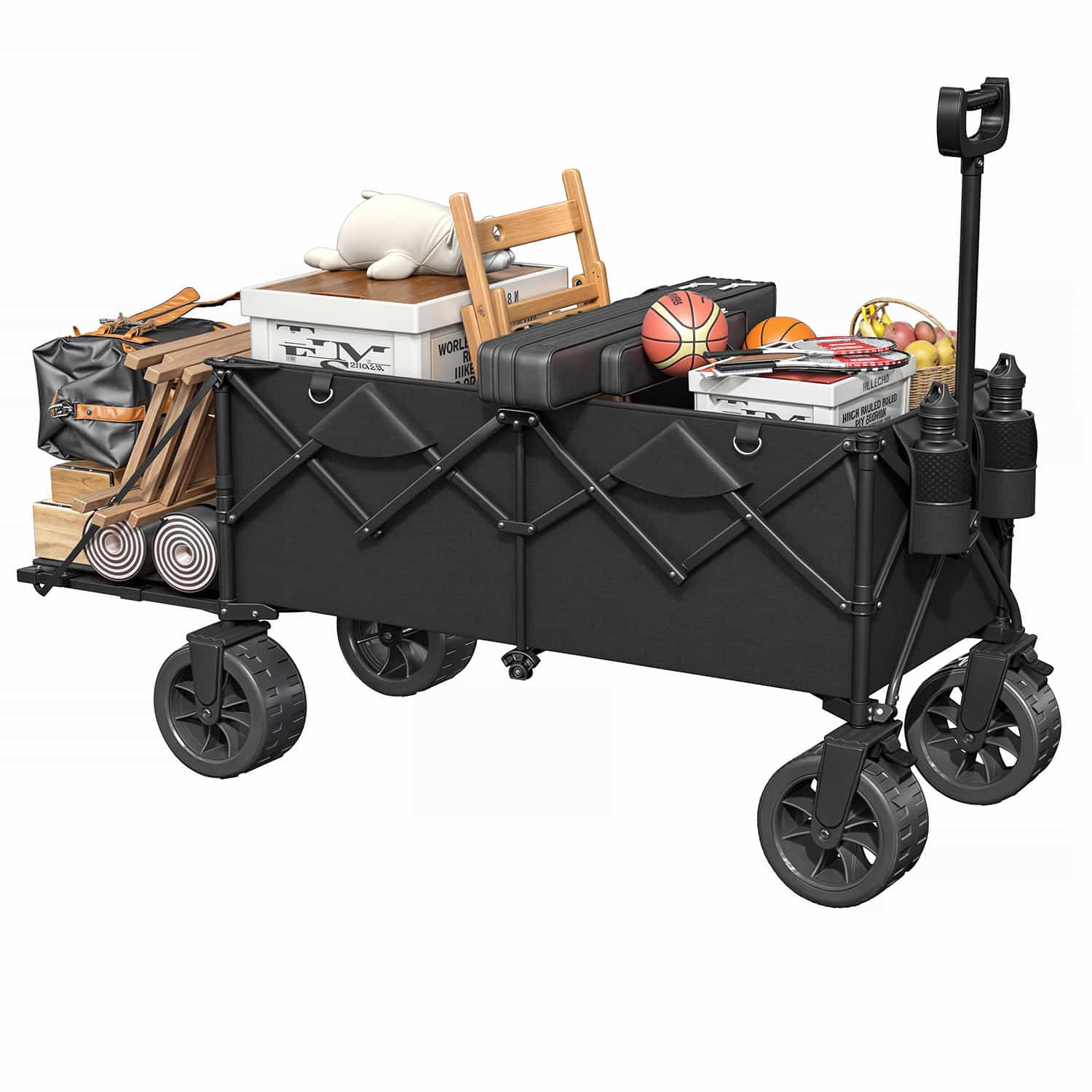 Faltbarer Bollerwagen 150KG mit einseitig aufklappbarer Seitenwand - Yardwell