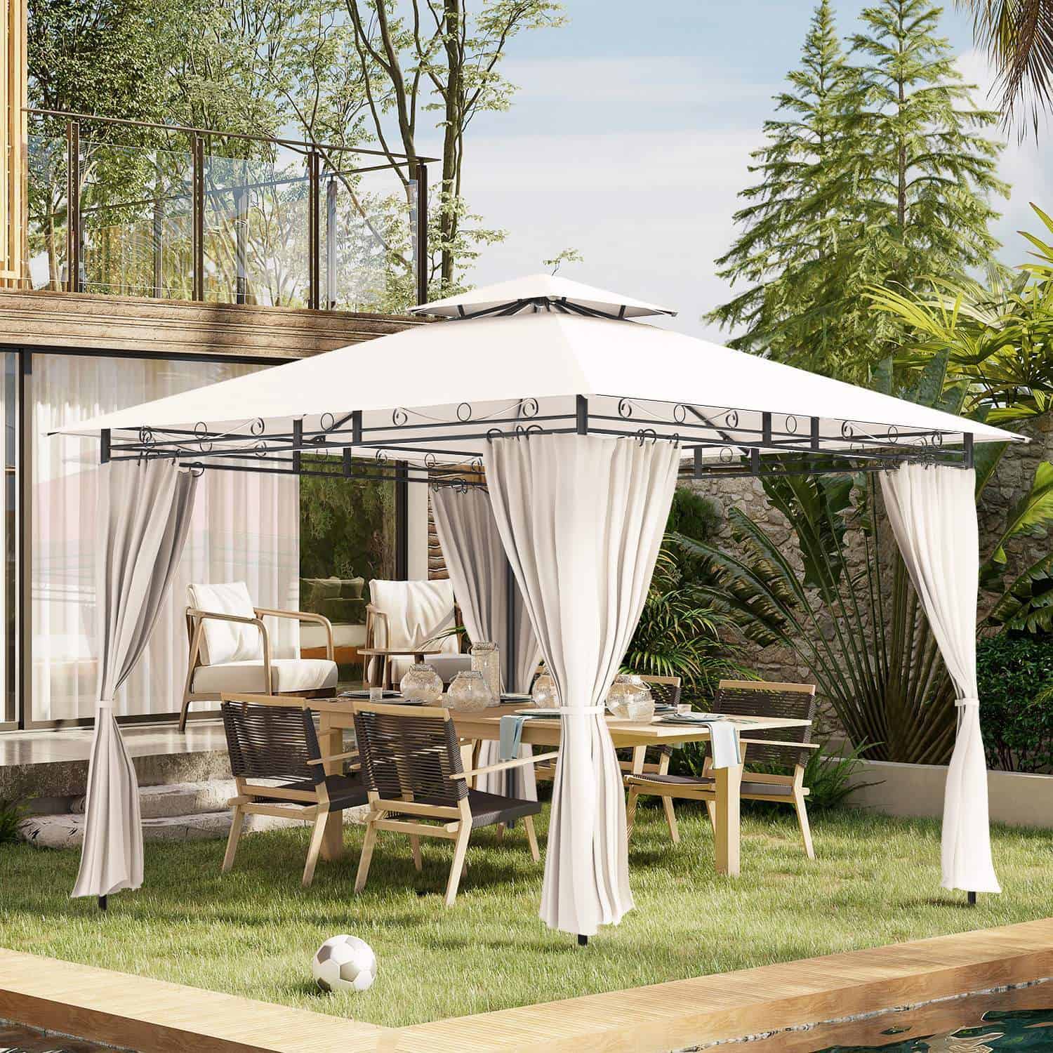 Gartenpavillon mit LED-Beleuchtung