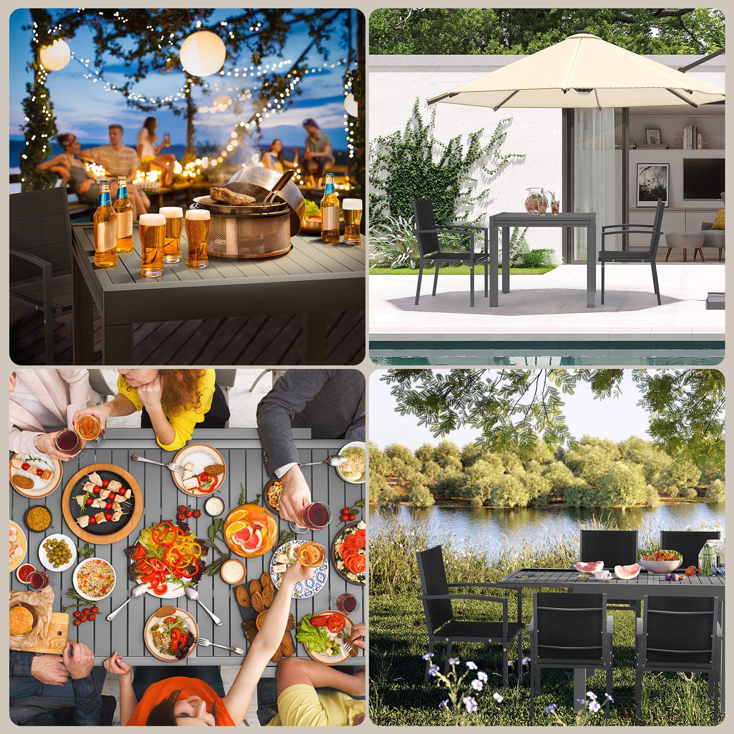 Yardwell Gartentisch ausziehbar