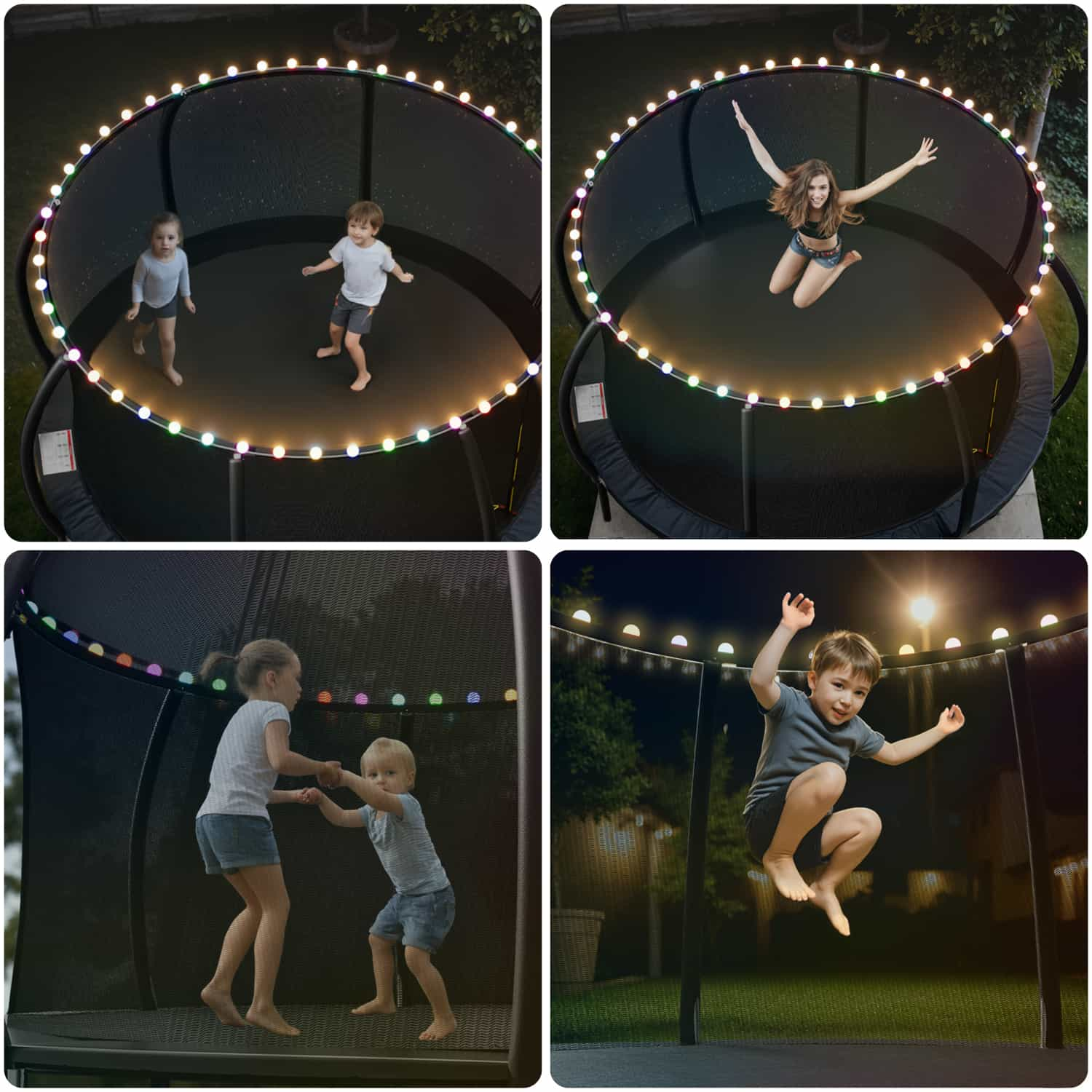 Trampoline mit Sicherheitsnetz und Leiter, Ø 244-427cm