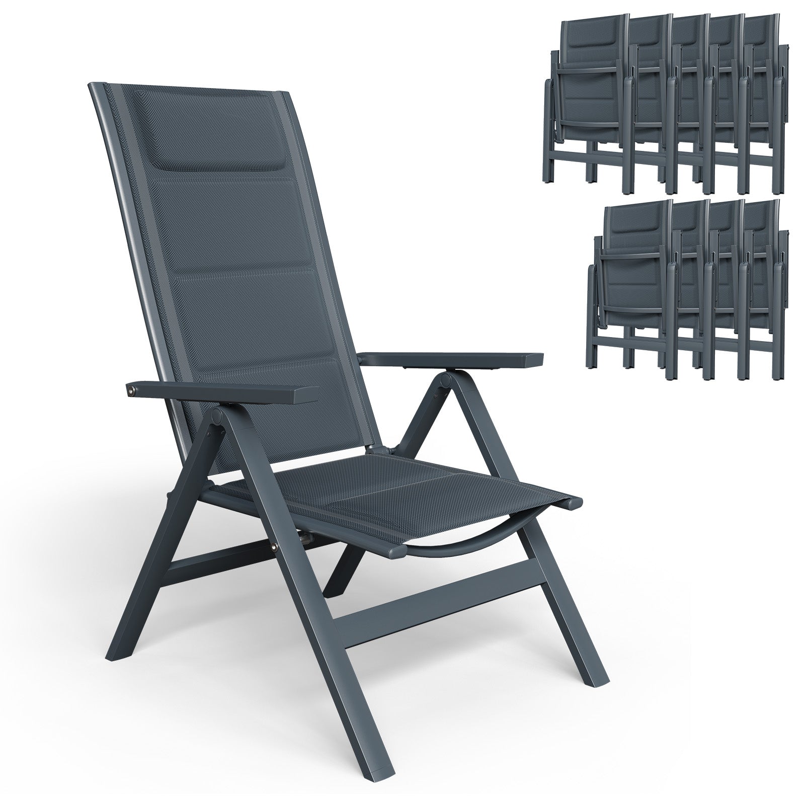 Liegestuhl mit 7-fach verstellbarer Rückenlehne