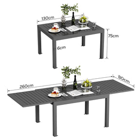 Gartentisch Ausziehbar Wetterfest aus Aluminium - Yardwell