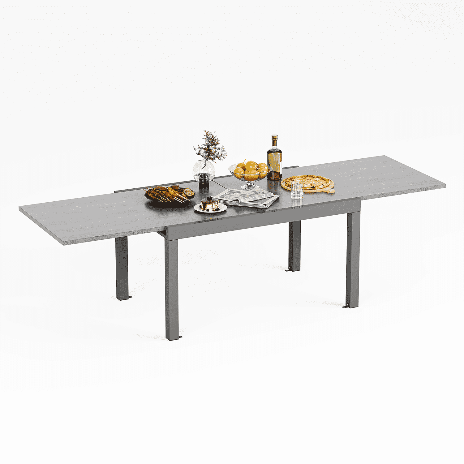 Yardwell Gartentisch ausziehbar mit Aluminium-Prägung
