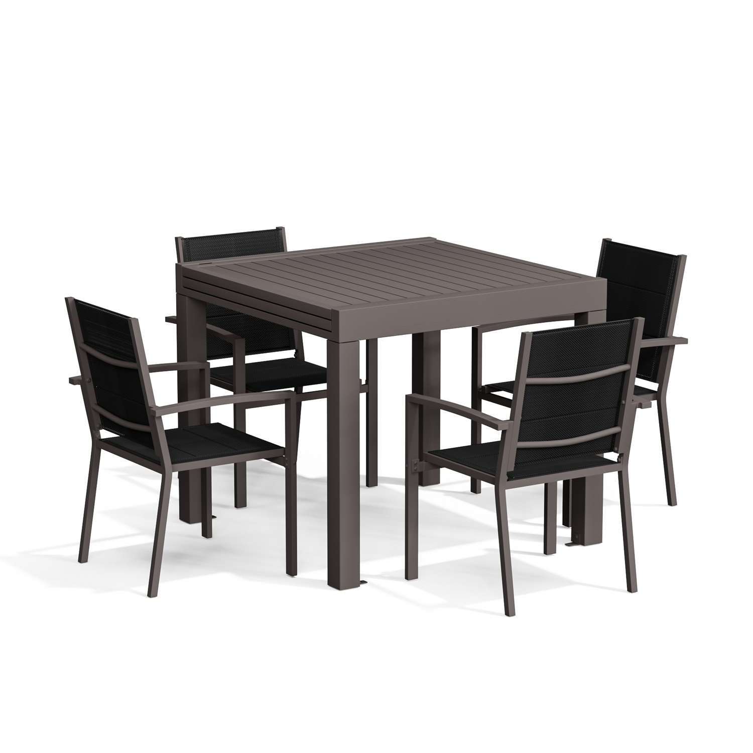 Yardwell 2-4 Sitzer Gartentisch ausziehbar Set aus Aluminium 80-160 x 80cm